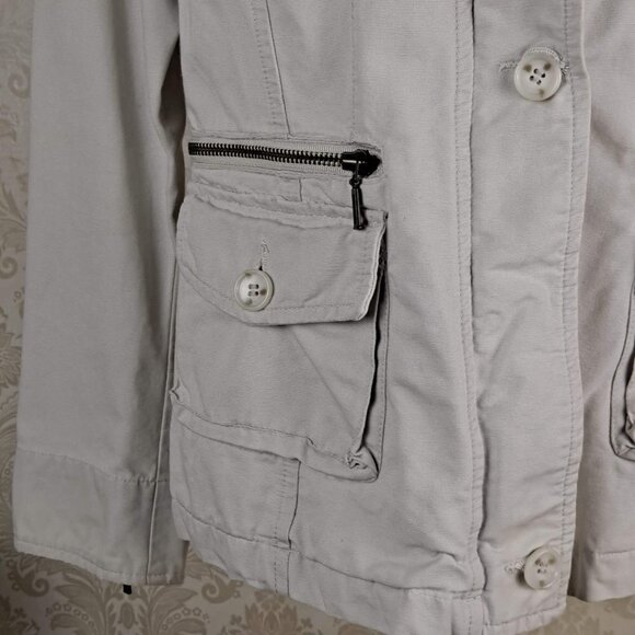 UWR Size Large Khaki Full Zip Utility Jacket Pockets Unlined EUC - Picture 4 of 15